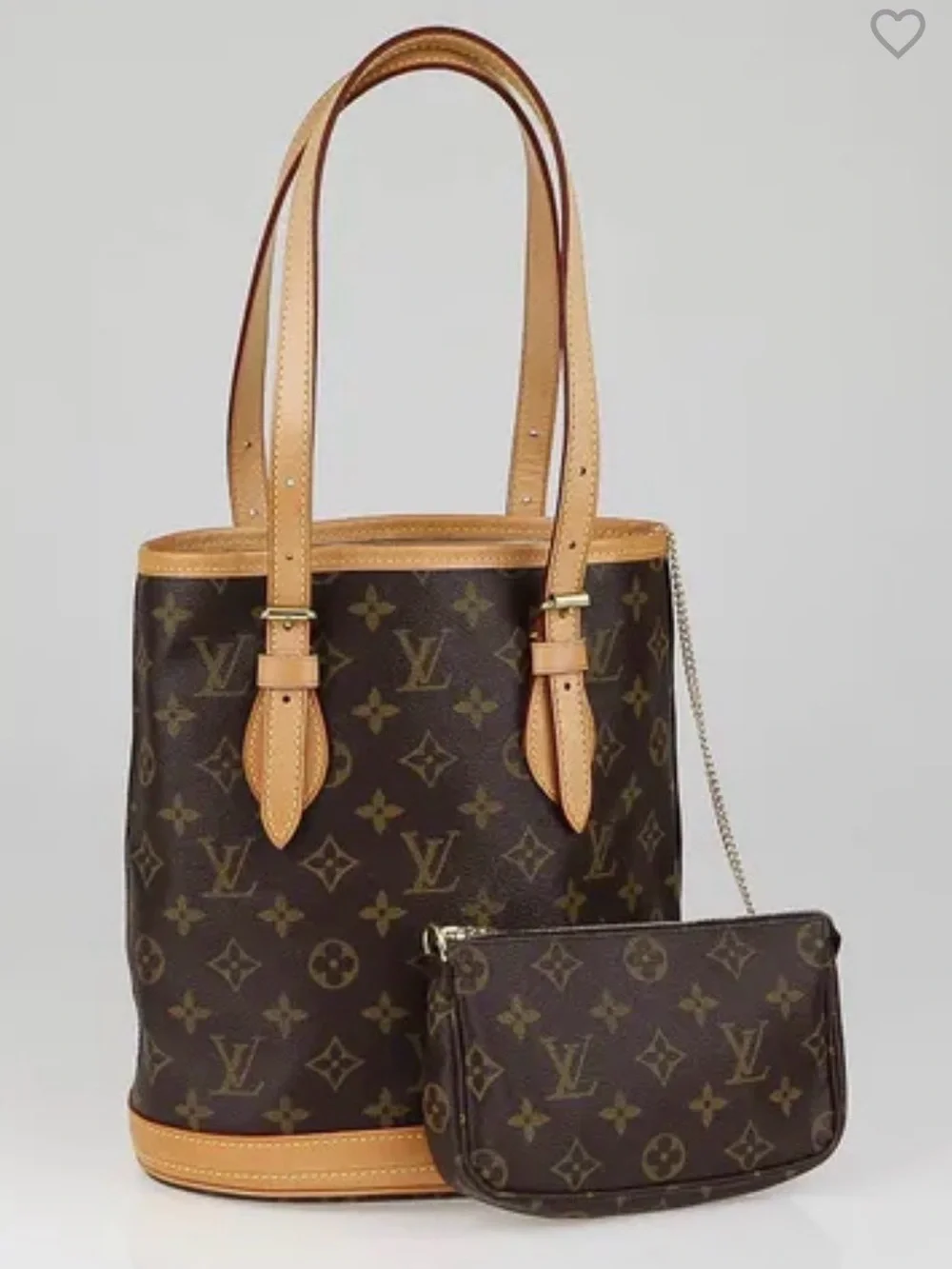Louis Vuitton Petit Bucket Monogram Canvas Bag, EUC